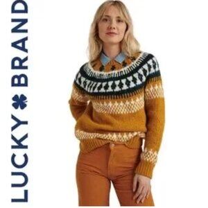 Lucky Brand Wool Blend Bold Fair Isle Sweater